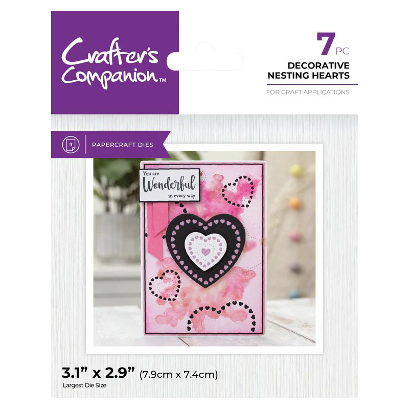(image for) Crafters Companion Cutting Die, Decorative Nesting Hearts