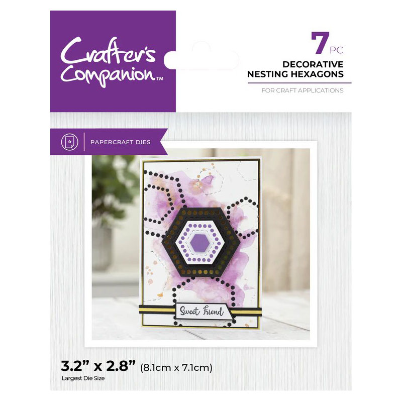 (image for) Crafters Companion Cutting Die, Decorative Nesting Hexagons