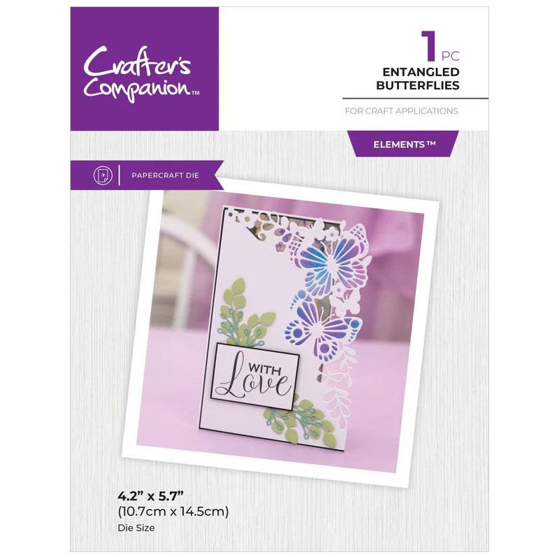 (image for) Crafters Companion Cutting Die, Corner Edge'ables - Entangled Butterflies