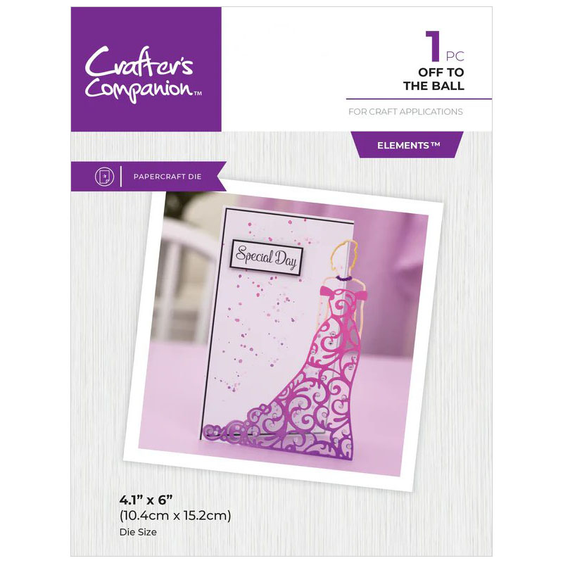 (image for) Crafters Companion Cutting Die, Corner Edge'ables - Off To The Ball