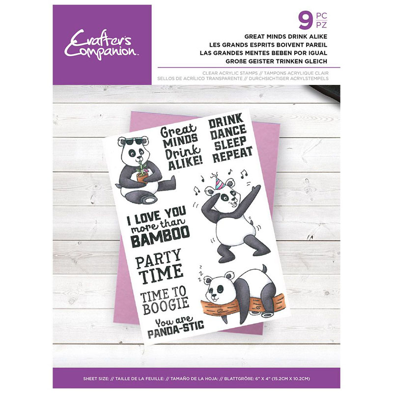 (image for) Crafters Companion Stamp Set, Animals With Attitude - Great Minds Drink Alike