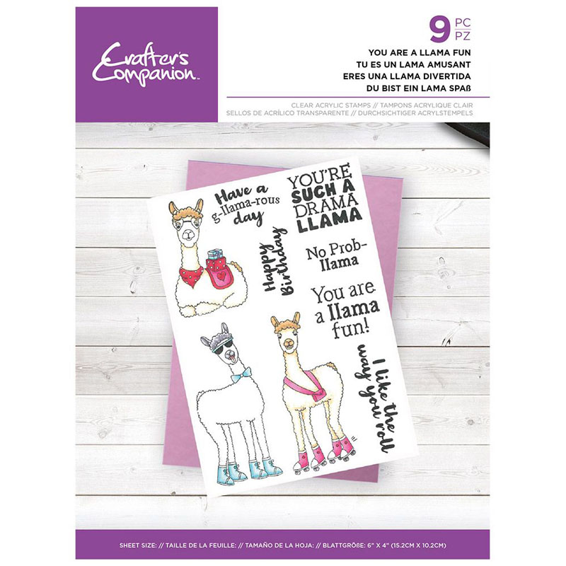(image for) Crafters Companion Stamp Set, Animals With Attitude - You Are A Llama Fun