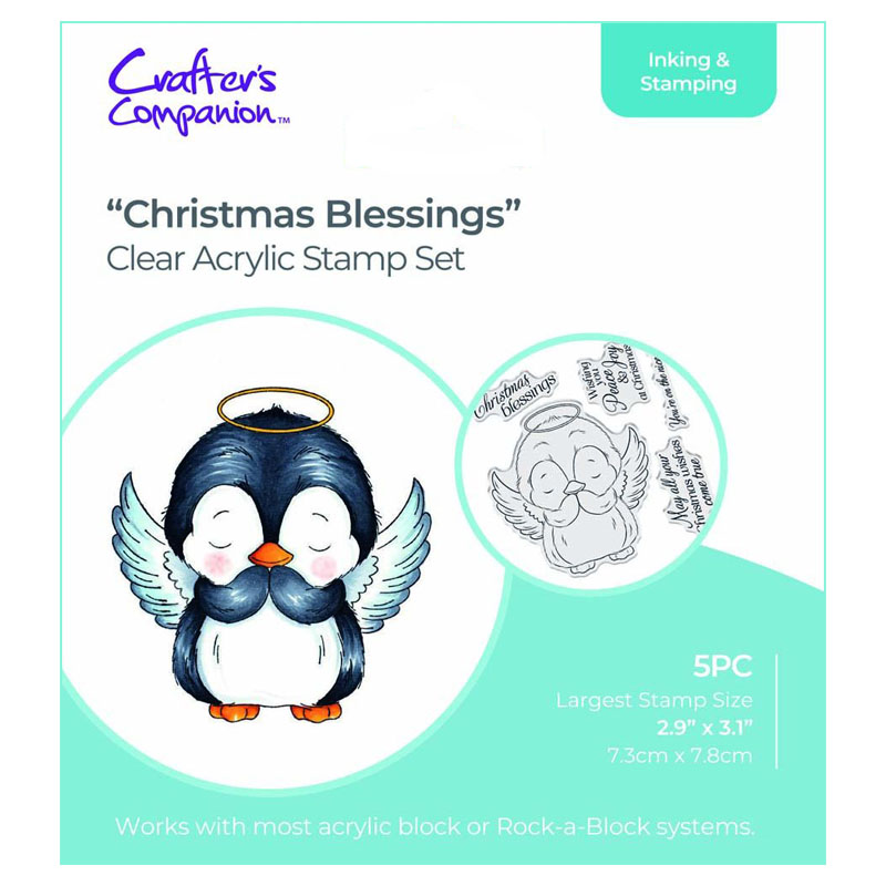 (image for) Crafters Companion Stamp Set, Cute Penguin - Christmas Blessings