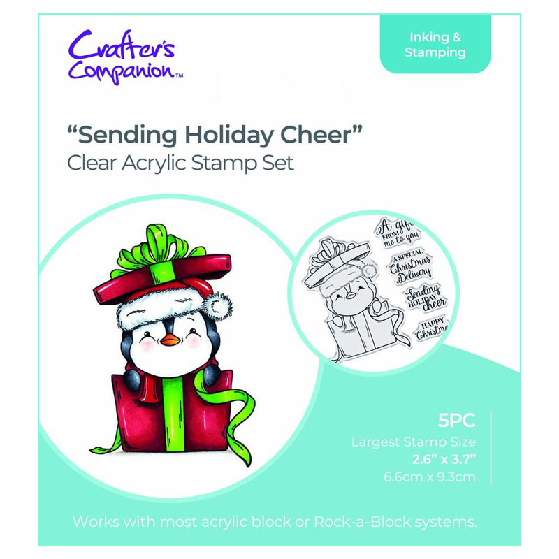 (image for) Crafters Companion Stamp Set, Cute Penguin - Sending Holiday Cheer