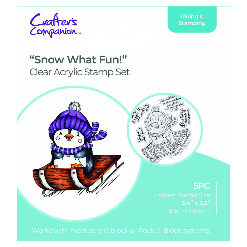 (image for) Crafters Companion Stamp Set, Cute Penguin - Snow What Fun