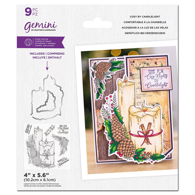 (image for) Gemini Cutting Die & Stamp Set, Festive Floral Spray - Cosy by Candlelight