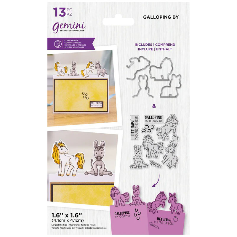 (image for) Crafters Companion Die & Stamp Set, Cute Character Edge - Galloping By