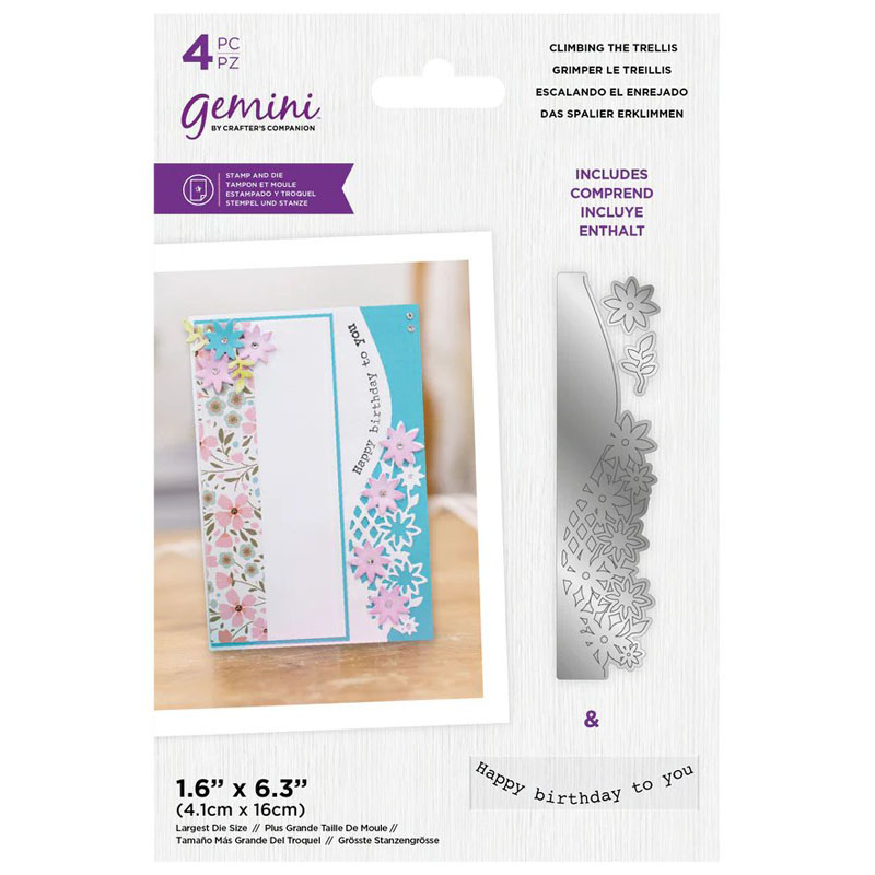 (image for) Gemini Cutting Die & Stamp Set, Curved Borders - Climbing The Trellis
