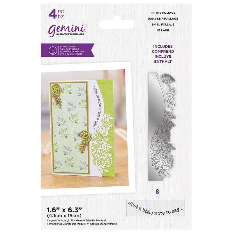 (image for) Gemini Cutting Die & Stamp Set, Curved Borders - In The Foliage