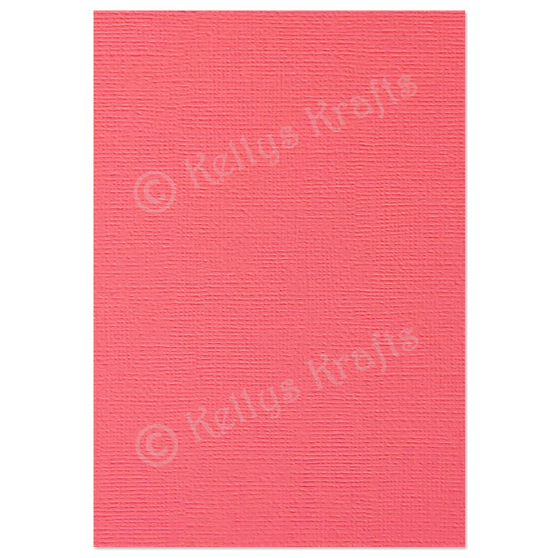 (image for) Coral Pink Linen-Weave Textured Card (1 Sheet)
