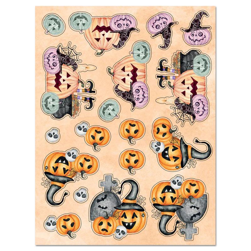 (image for) Die Cut 3D Decoupage A4 Sheet - Trick or Treat (Design A)