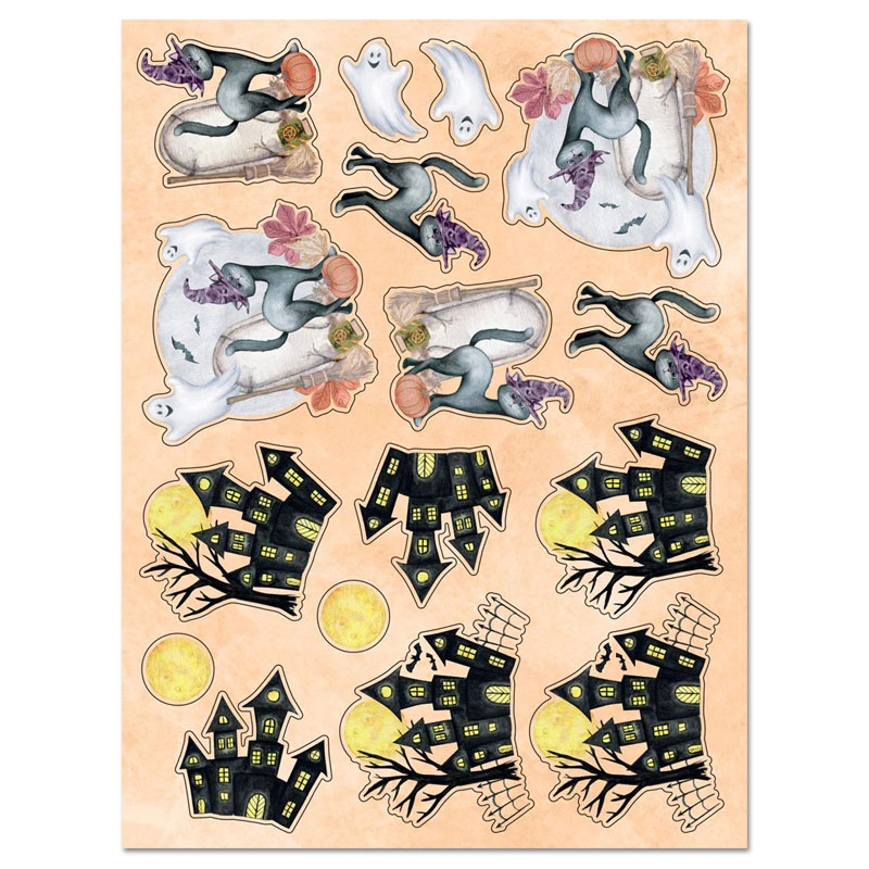 (image for) Die Cut 3D Decoupage A4 Sheet - Trick or Treat (Design B)