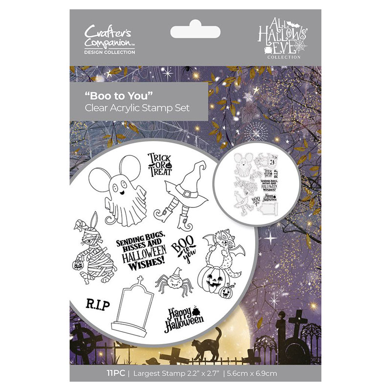 (image for) Crafters Companion Stamp Set, All Hallows Eve - Boo To You
