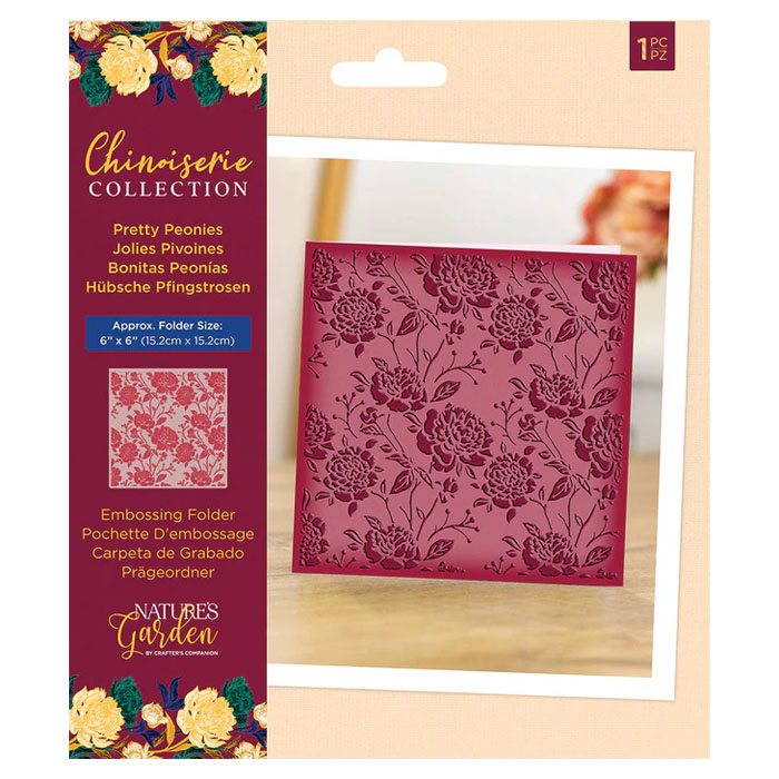 (image for) Nature's Garden Embossing Folder, Chinoiserie - Pretty Peonies