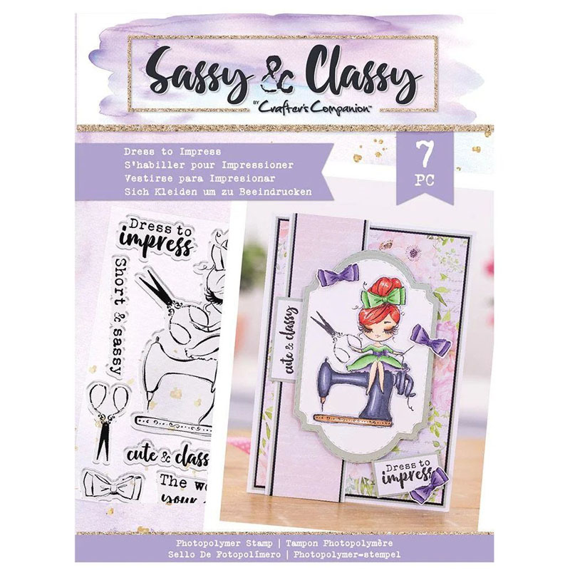 (image for) Crafters Companion Stamp Set, Sassy & Classy - Dress To Impress