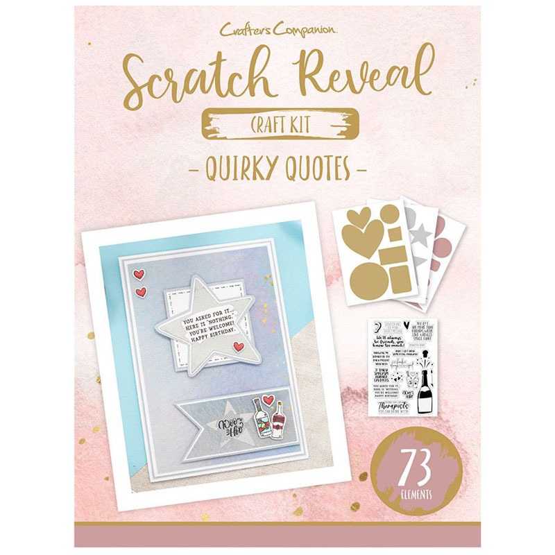 (image for) Crafters Companion Scratch Reveal Craft Kit & Stamp Set - Quirky Quotes