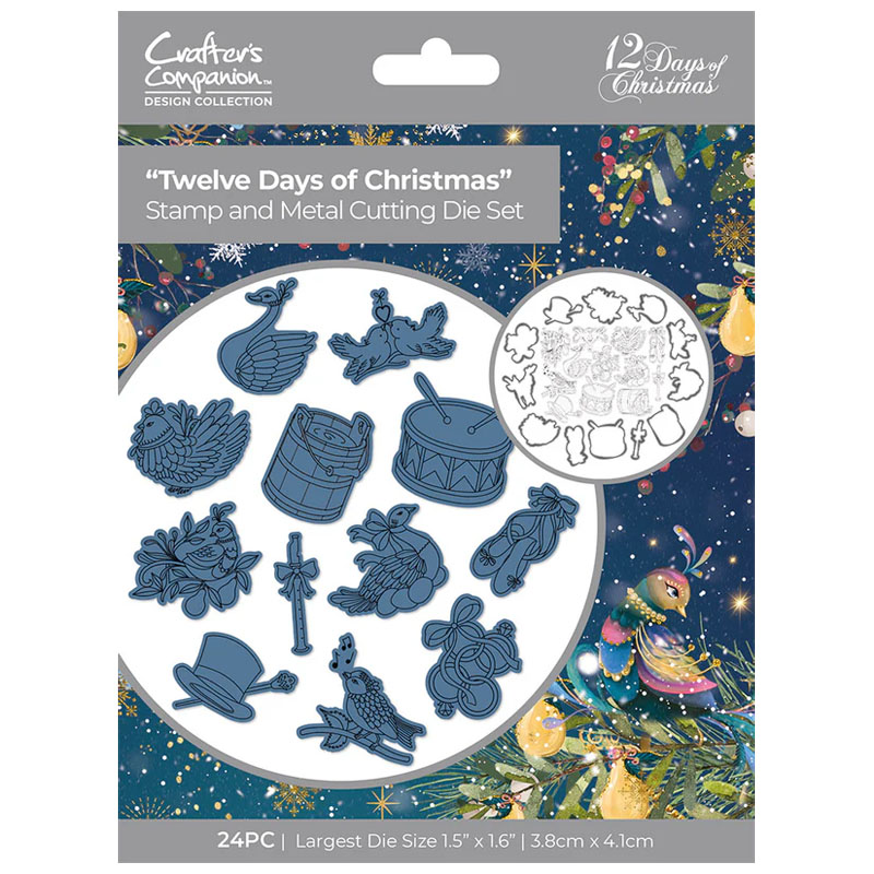 (image for) Crafters Companion Die & Stamp Set, 12 Days of Christmas - Twelve Days of Christmas