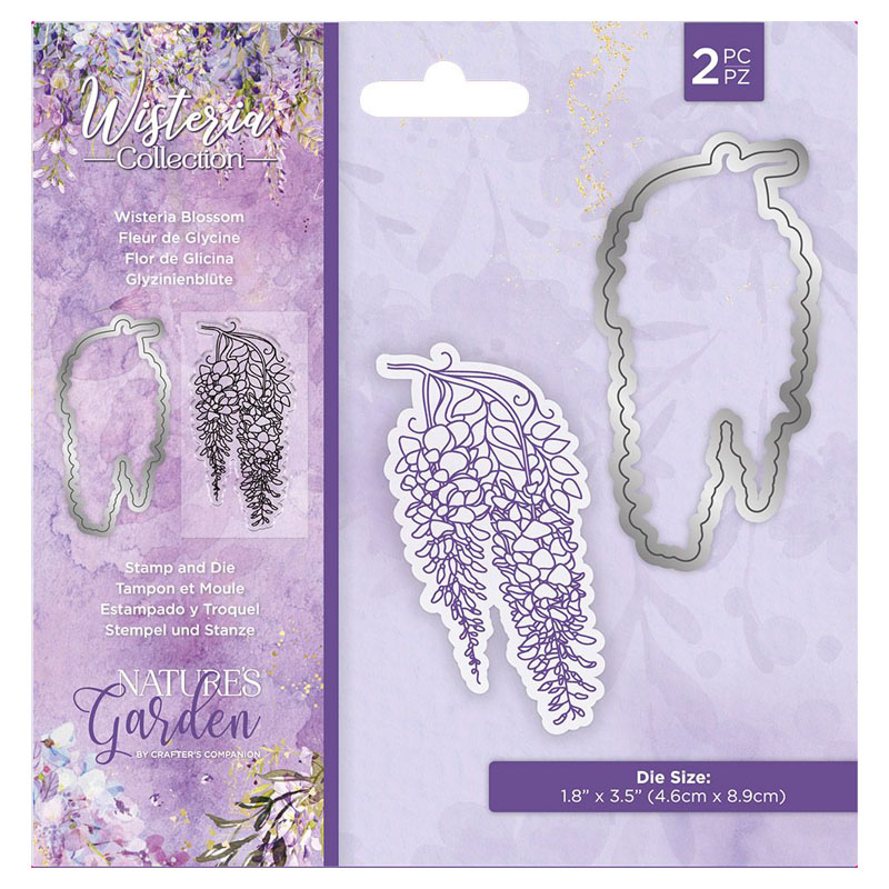(image for) Nature's Garden Cutting Die & Stamp Set, Wisteria - Wisteria Blossom
