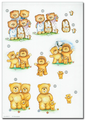 (image for) Die Cut 3D Decoupage A4 Sheet - Cute Characters (127)