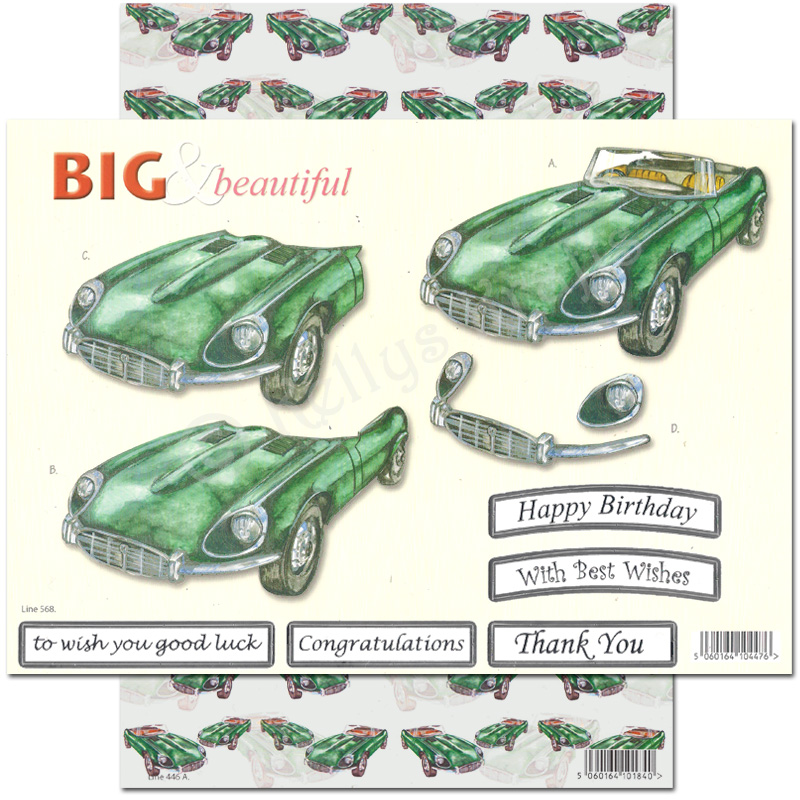 (image for) Die Cut 3D Decoupage A4 Set - Big & Beautiful, Car (568)