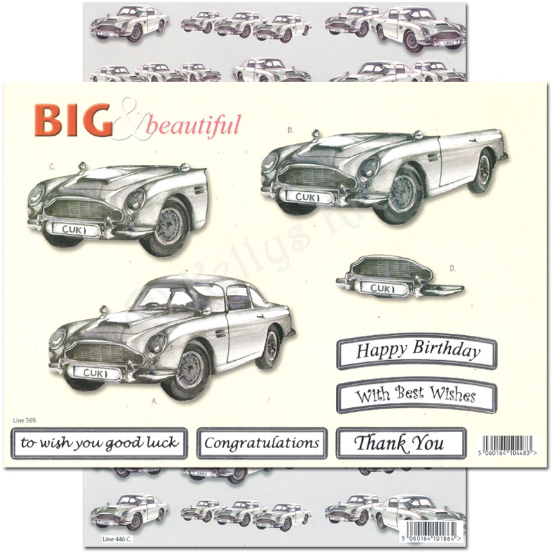 (image for) Die Cut 3D Decoupage A4 Set - Big & Beautiful, Car (569)