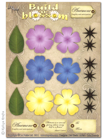 (image for) Decoupage A4 Sheet - Build A Blossom, Anemone