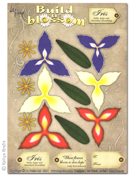 (image for) Decoupage A4 Sheet - Build A Blossom, Iris