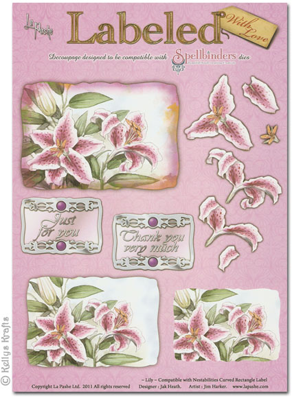 (image for) Decoupage A4 Sheet - Labeled With Love, Lily