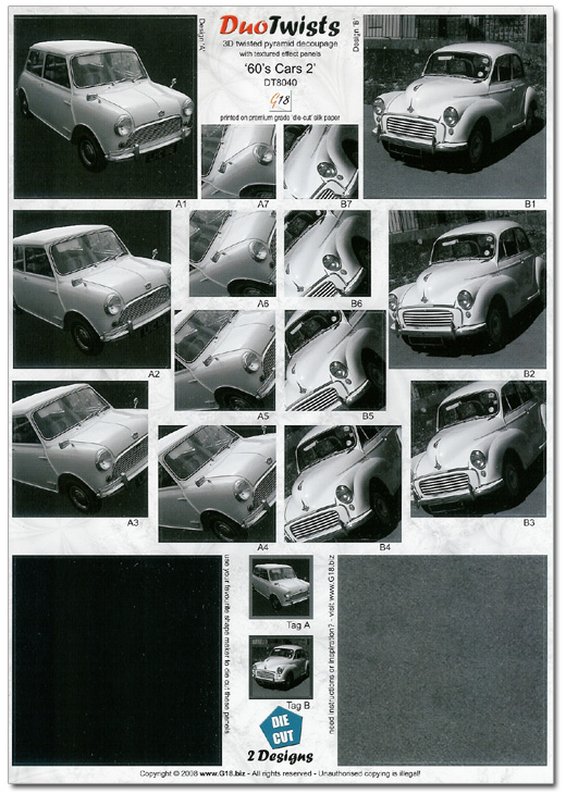 (image for) Die Cut 3D Duo Twists - 60's Cars 2 (DT8040)