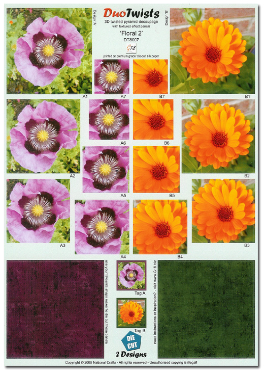 (image for) Die Cut 3D Duo Twists - Floral 2 (DT8007)