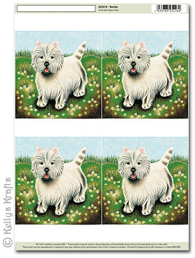 (image for) 3D Decoupage A4 Motif Sheet - West Highland Terrier (019)