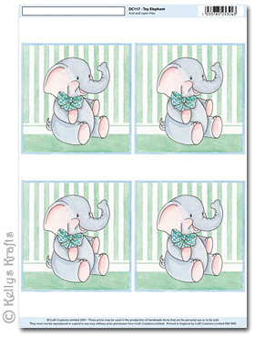 (image for) 3D Decoupage A4 Motif Sheet - Toy Elephant, Large (117)
