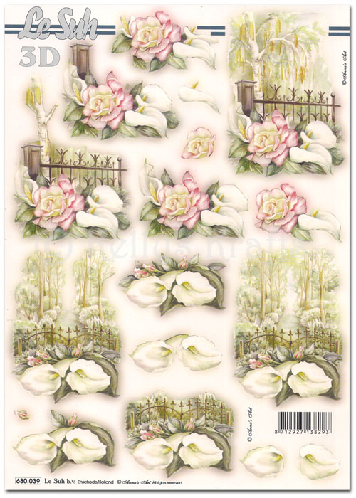 (image for) Die Cut 3D Decoupage A4 Sheet - Floral (680039)
