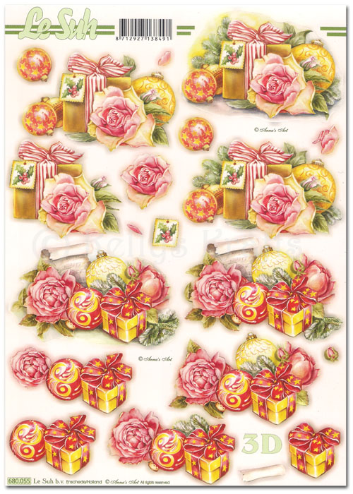(image for) Die Cut 3D Decoupage A4 Sheet - Christmas (680055)