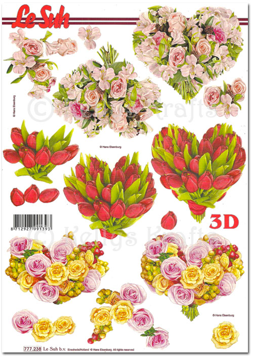 (image for) 3D Decoupage A4 Sheet - Floral (777238)