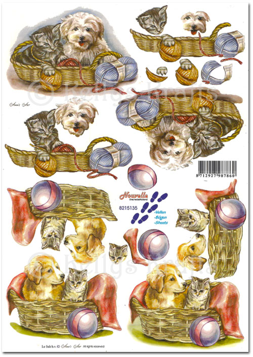 (image for) 3D Decoupage A4 Sheet - Cats & Dogs (8215135)