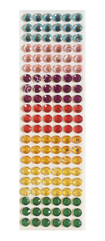 (image for) 126 Mixed Adhesive Flatback Gems, 5mm