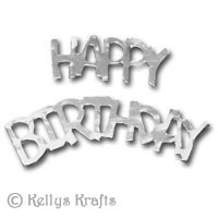 (image for) Silver Die Cut Happy Birthday Word (3 Sets)
