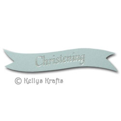 (image for) Die Cut Banner - Christening, Silver on Blue (1 Piece)