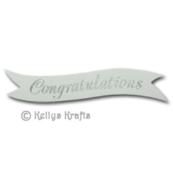 (image for) Die Cut Banner - Congratulations, Silver on White (1 Piece)