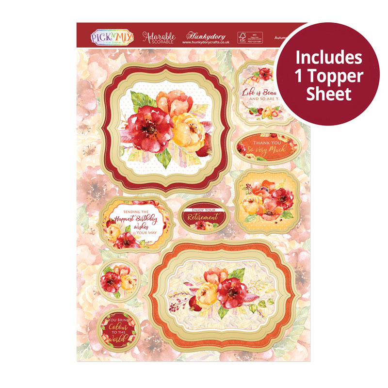 (image for) Die Cut Topper Sheet - Autumn Blooms (965)