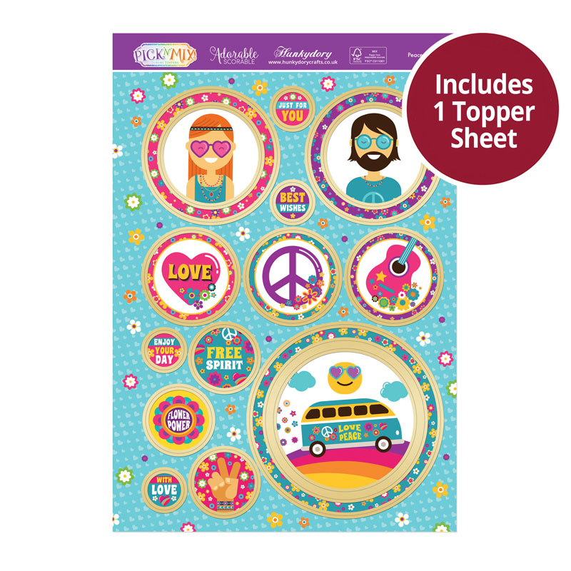 (image for) Die Cut Topper Sheet - Peace & Love (983)