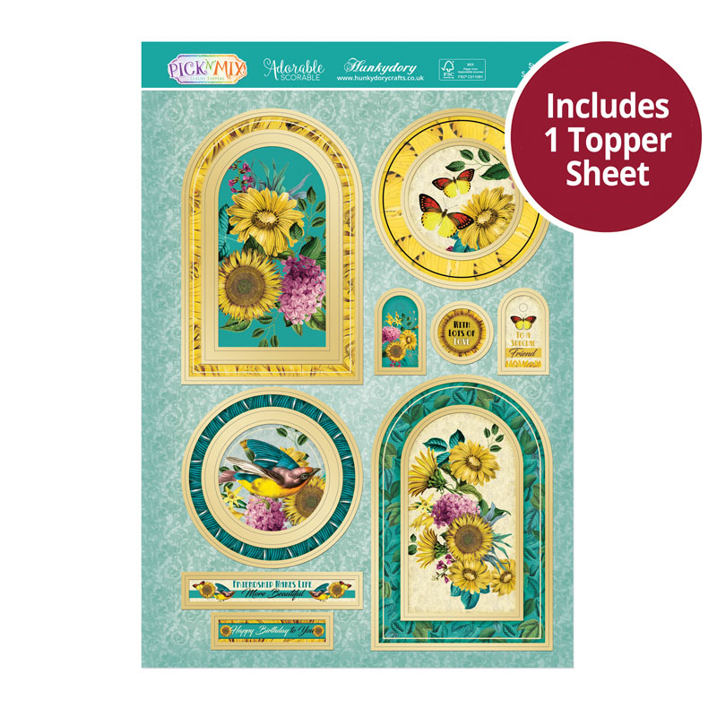(image for) Die Cut Topper Sheet - Stunning Sunflowers (986)