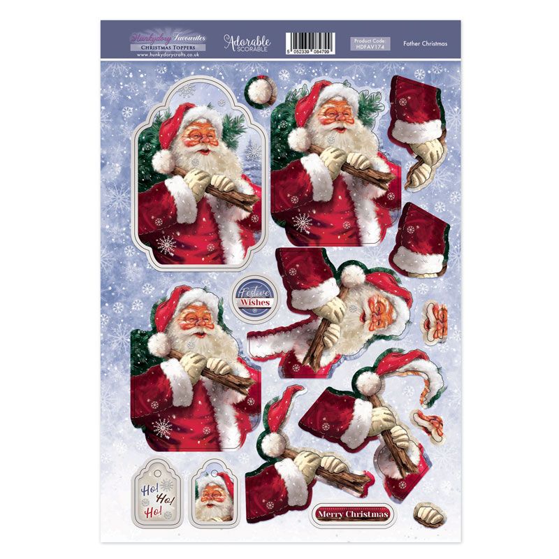 (image for) Die Cut Topper Sheet - Father Christmas (174)