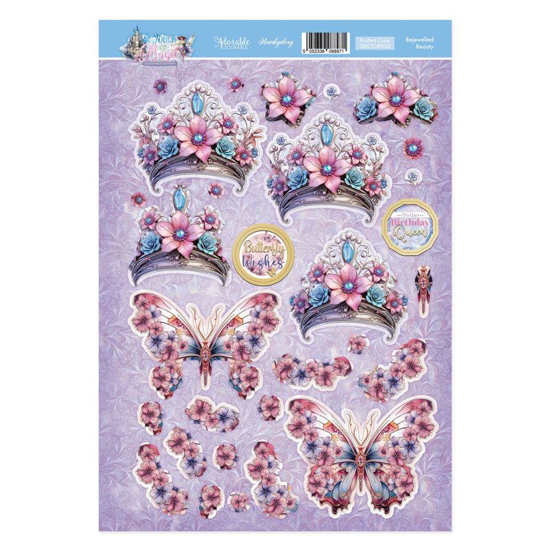 (image for) Die Cut 3D Decoupage A4 Sheet - A Touch Of Magic, Bejewelled Beauty