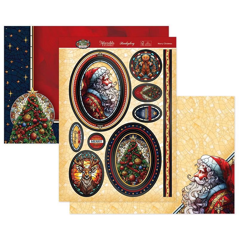 (image for) Die Cut Topper Set - Stained Glass Christmas, Merry Christmas