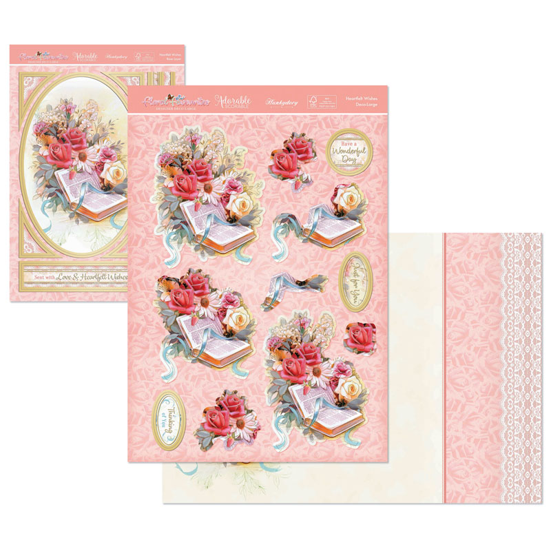 (image for) Die Cut Decoupage Set - Floral Favourites, Heartfelt Wishes