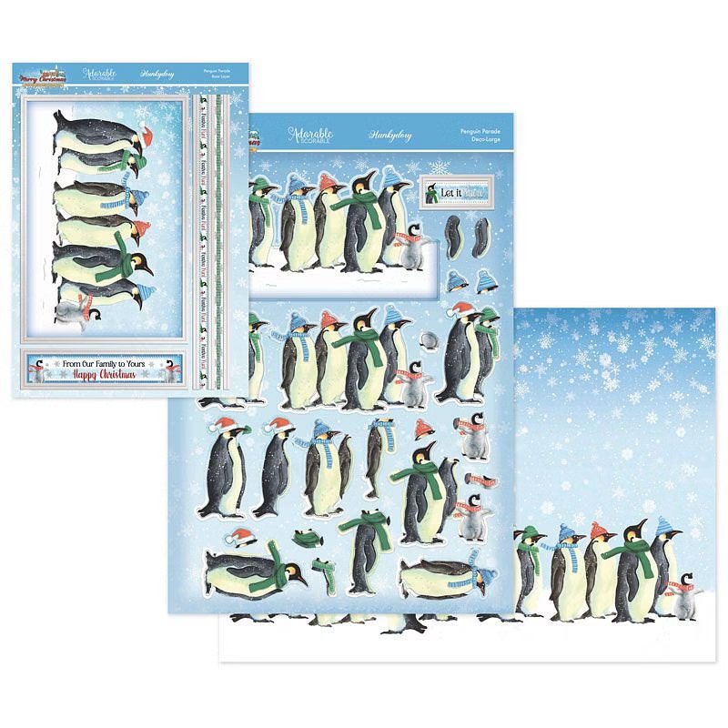 (image for) Die Cut Decoupage Set - A Very Merry Christmas, Penguin Parade