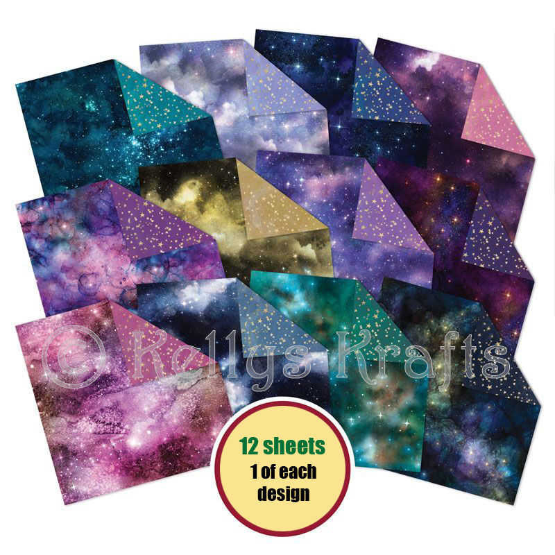 (image for) 8x8 Duo Design Papers - Hidden Galaxies & Starry Nights (12 Sheets)