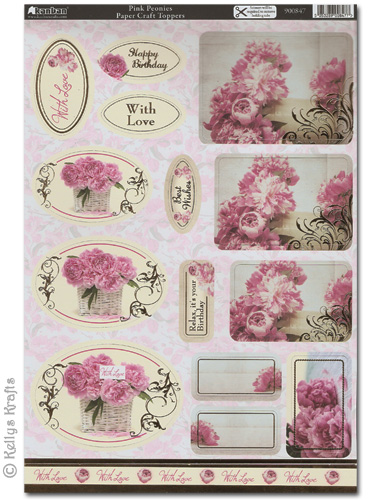 (image for) Kanban Craft Toppers - Pink Peonies (900847)